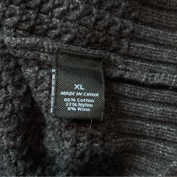 Marc Anthony Charcoal Shawl Collar Wool Blend Sweater XL - Picture 5 of 8